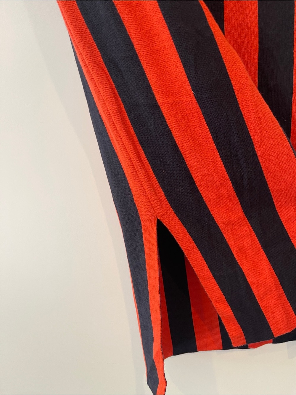 KULE Navy and Red Knit Vertical-Stripe Midi Skirt Size M - Picture 3 of 6